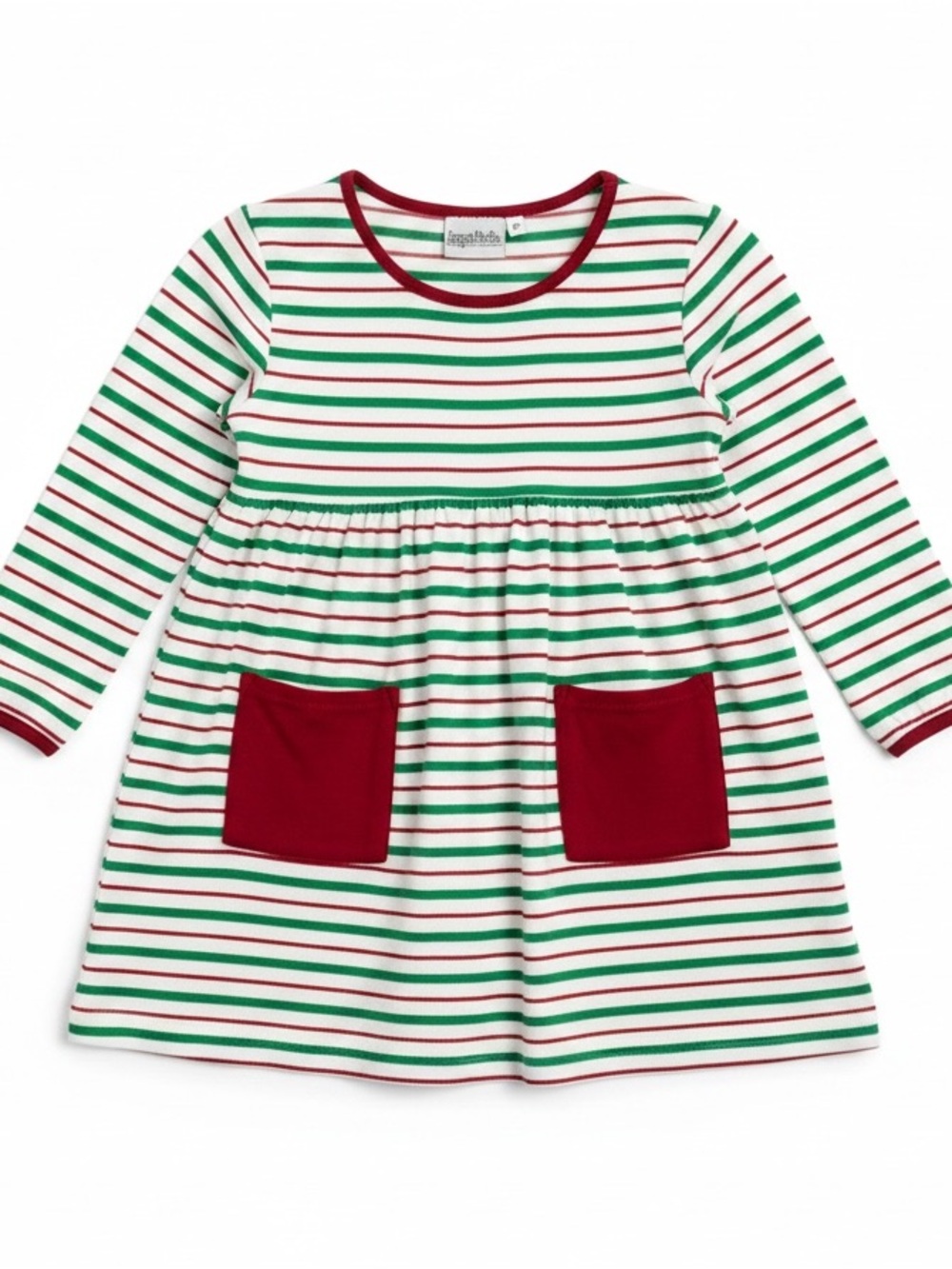 Bayou Blanks Size 8Y children's striped knit long sleeve holiday dress